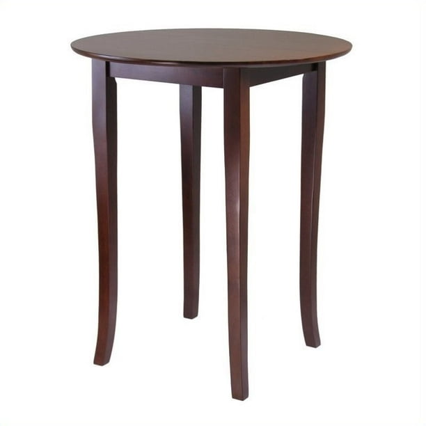 Winsome Wood Fiona Round High Pub Table, Walnut Finish