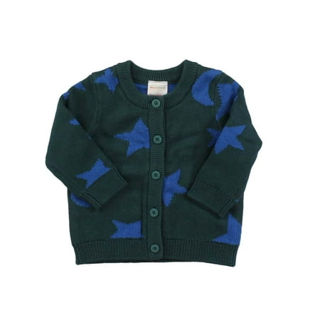 Pre-owned Hanna Anderson Girls Green | Blue | Star Cardigan size: 3-6 Months 
Pre-owned Hanna Anderson Girls Green | Blue | Star Cardigan size: 3-6 Months