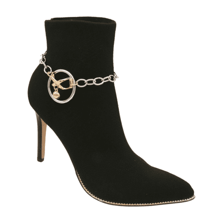 

Women Silver Metal Chain Boot Bracelet Shoe Infinity Bow Charm Jewelry