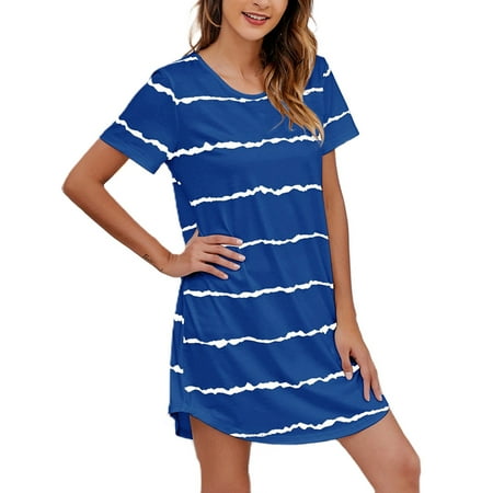 Hanerdun Women Striped Sleep Shirt Nightgown Sleepwear Pajamas Lounge Dress Nightwear Blue 2XL
Hanerdun Women Striped Sleep Shirt Nightgown Sleepwear Pajamas Lounge Dress Nightwear Blue 2XL