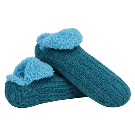 Womens Capri Blue Gem Microcrew Sherpa Shortie Socks