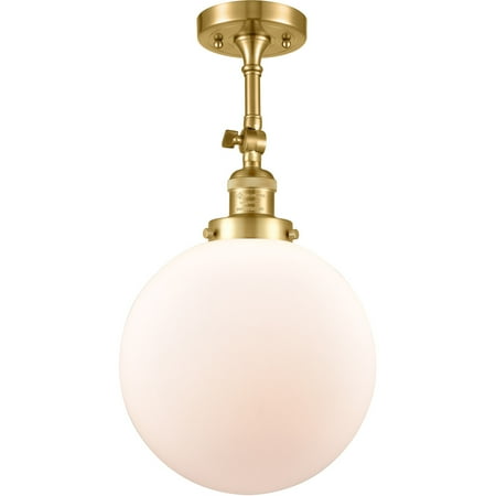 Satin Gold Tone Semi Flush 10 Wide Steel/Cast Brass/Glass Medium Base 1 Light Fixture
Satin Gold Tone Semi Flush 10 Wide Steel/Cast Brass/Glass Medium Base 1 Light Fixture