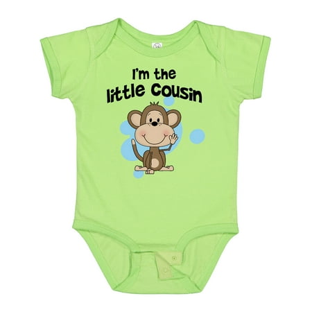 Inktastic I m the Little Cousin-monkey-blu Gift Baby Boy Bodysuit