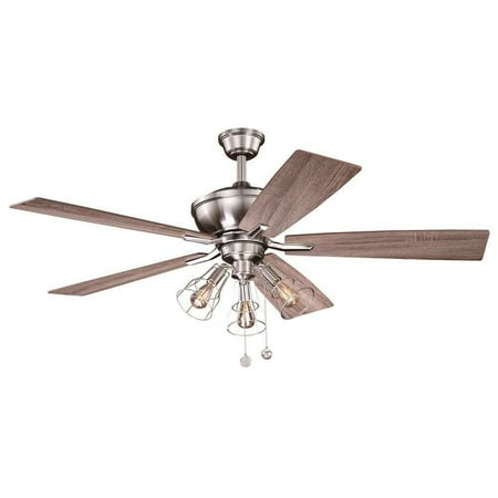 Vaxcel Clybourn Farmhouse Industrial 52 inch Satin Nickel Ceiling Fan with Wire Cage LED Light Kit
Vaxcel Clybourn Farmhouse Industrial 52 inch Satin Nickel Ceiling Fan with Wire Cage LED Light Kit