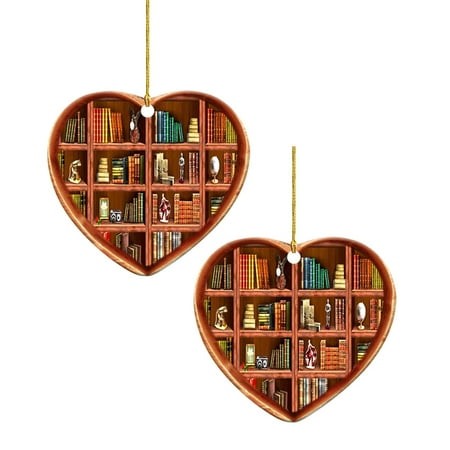 WOXINDA Book Lovers Heart Shaped Bookshelf Pendant Acrylic Ornament Mini Christmas *2PCS
WOXINDA Book Lovers Heart Shaped Bookshelf Pendant Acrylic Ornament Mini Christmas *2PCS