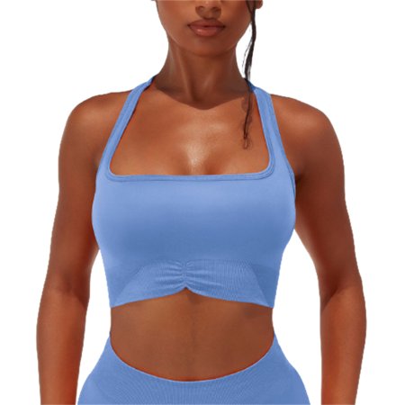 Sports Bras for Women Seamless Bandeau Halter Crop Top Yoga Running Fitness M Blue
Sports Bras for Women Seamless Bandeau Halter Crop Top Yoga Running Fitness M Blue