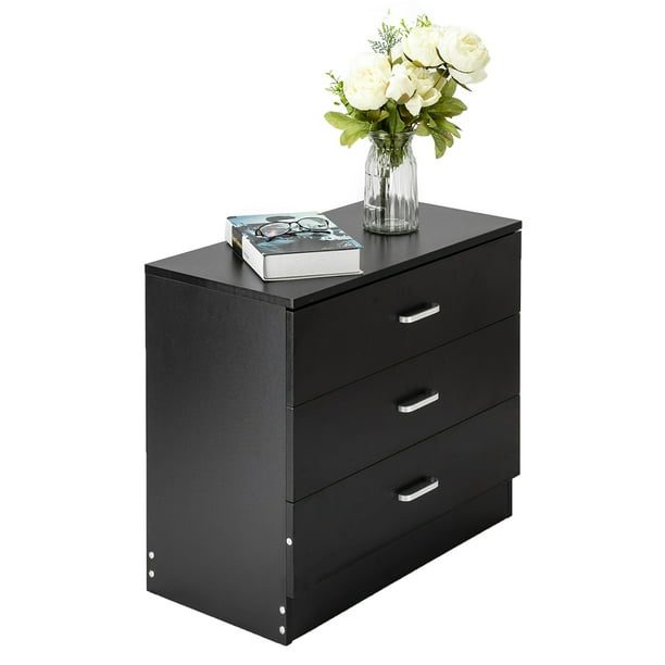 3 Drawers Dressers for Bedroom, Compact Bedroom Side Table Bedside Table, Sturdy Storage Drawers, Night Stands, Storage Cabinet for Bedroom, Living Room, Capacity of 180 lbs, 26" x 13" x 22", Q2785