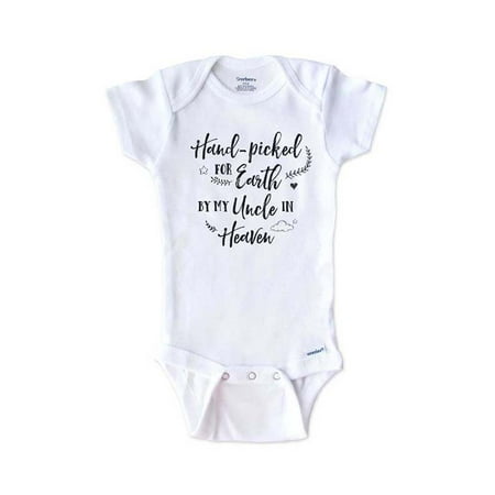 Memorial baby onesie - Hand-picked for Earth by my Uncle in Heaven - surprise baby birth pregnancy announcement - White 3-6 Months
Memorial baby onesie - Hand-picked for Earth by my Uncle in Heaven - surprise baby birth pregnancy announcement - White 3-6 Months