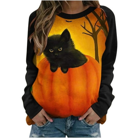 Moxiu Women Round Neck Long Sleeve Sweatshirt Pullover Tops Cute Cat Printed Halloween Casual Plus Size Oversize Loose Patchwork Shirt Blouse
Moxiu Women Round Neck Long Sleeve Sweatshirt Pullover Tops Cute Cat Printed Halloween Casual Plus Size Oversize Loose Patchwork Shirt Blouse