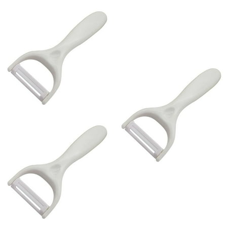 3pcs Multifunctional Ceramic Peeler Vegetables Fruits Peeling Tool Potato Scraper for Kitchen Beige