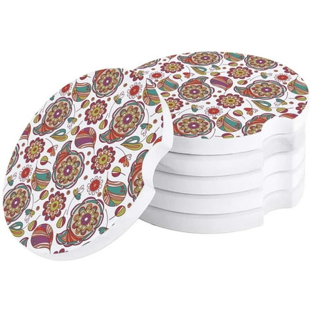 ZHANZZK Vintage Colorful Flowers White Set of 2 Car Coaster for Drinks Absorbent Ceramic Stone Coasters Cup Mat with Cork Base for Home Kitchen Room Coffee Table Bar Decor
ZHANZZK Vintage Colorful Flowers White Set of 2 Car Coaster for Drinks Absorbent Ceramic Stone Coasters Cup Mat with Cork Base for Home Kitchen Room Coffee Table Bar Decor