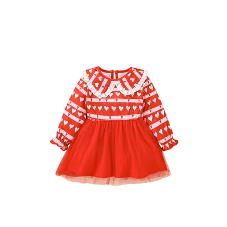 Calsunbaby Kids Baby Girls Casual Dress Heart Print Peter Pan Collar Long Sleeve One-Piece Dresses Red 12-18 Months
Calsunbaby Kids Baby Girls Casual Dress Heart Print Peter Pan Collar Long Sleeve One-Piece Dresses Red 12-18 Months