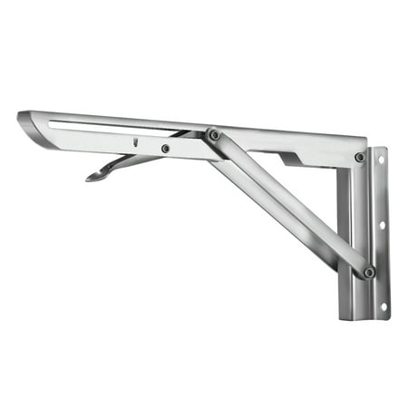 

2pcs Shelf Bracket Support Stainless Foldable Folding Bracket Decorative Heavy Duty Triangular Wall Table DIY Space Saving 14 inch 35cm