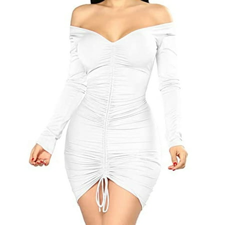 Juebong Women Sexy Deep V-Neck Drawstring Pleated Hip Skirt Long Sleeve Tight Dress
Juebong Women Sexy Deep V-Neck Drawstring Pleated Hip Skirt Long Sleeve Tight Dress