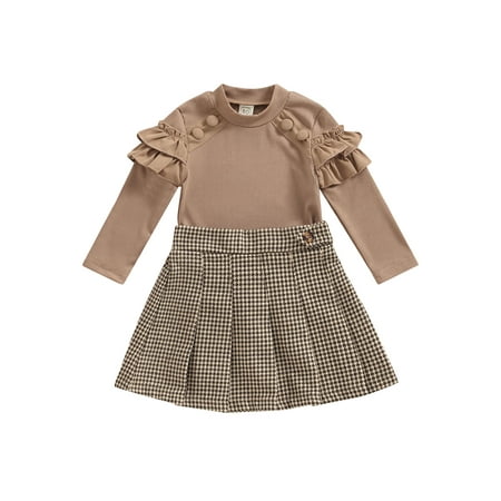 aturustex Toddler Girl Fall Winter Set 6M 12M 18M 24M 3T 4T Ruffle Ribbed Sweater Tops+Houndstooth High Waist A Line Mini Skirts 2Pcs Dress Outfits
aturustex Toddler Girl Fall Winter Set 6M 12M 18M 24M 3T 4T Ruffle Ribbed Sweater Tops+Houndstooth High Waist A Line Mini Skirts 2Pcs Dress Outfits