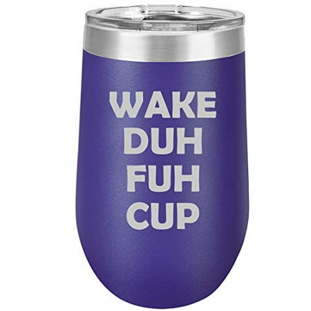 16 oz Double Wall Vacuum Insulated Stainless Steel Stemless Wine Tumbler Glass Coffee Travel Mug With Lid Wake Duh Fuh Cup (Purple)
16 oz Double Wall Vacuum Insulated Stainless Steel Stemless Wine Tumbler Glass Coffee Travel Mug With Lid Wake Duh Fuh Cup (Purple)