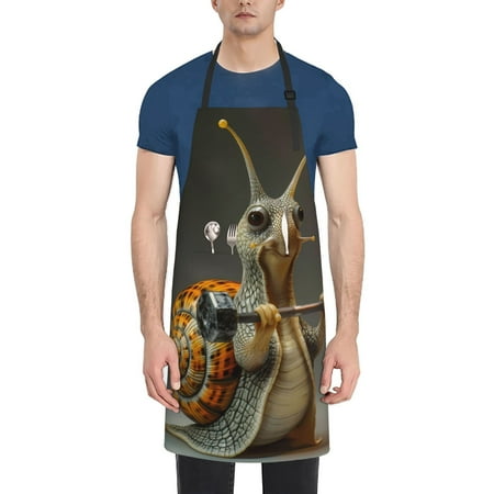 Lukts Adjustable Apron with 2 Pockets Chef Cooking Kitchen Restaurant Aprons for Women Men-Surreal Weightlifting Snail
Lukts Adjustable Apron with 2 Pockets Chef Cooking Kitchen Restaurant Aprons for Women Men-Surreal Weightlifting Snail