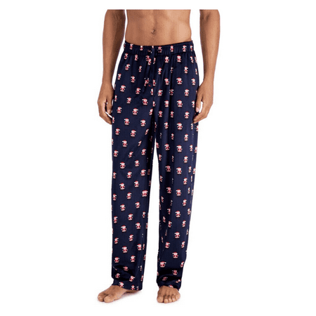 $70 Club Room Mens Fuzzy Fleece Santa Print Pajama Lounge Pants Navy Sz S