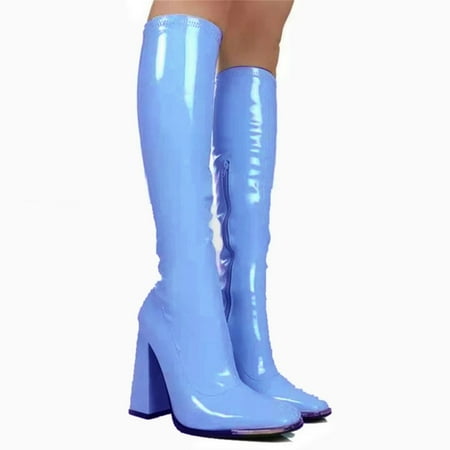 Women Boots Square Heel Patent Leather Pointed Toe Knee High Boots Winter Boot Side Zipper Long Boots 37 Blue
Women Boots Square Heel Patent Leather Pointed Toe Knee High Boots Winter Boot Side Zipper Long Boots 37 Blue