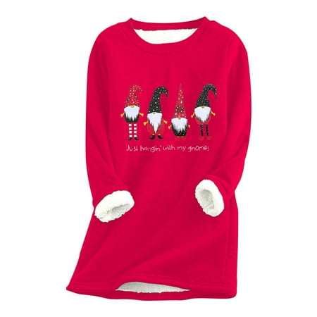 Ichuanyi Womens Fall Tops Clearance Women Thick Fleece Sweatshirt Christmas Print Velvet Warm O-neck Underwear Top
Ichuanyi Womens Fall Tops Clearance Women Thick Fleece Sweatshirt Christmas Print Velvet Warm O-neck Underwear Top