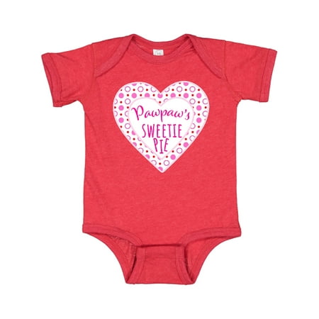 

Inktastic Pawpaw s Sweetie Pie with Pink Hearts Gift Baby Boy or Baby Girl Bodysuit