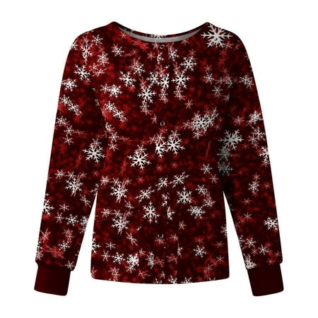 TAIAOJING Women Scrubs Top Shirt Tops Merry Christmas Prints O Neck Long Sleeve Pockets Loose Tops Shirt Fashion Tunic Tops
TAIAOJING Women Scrubs Top Shirt Tops Merry Christmas Prints O Neck Long Sleeve Pockets Loose Tops Shirt Fashion Tunic Tops