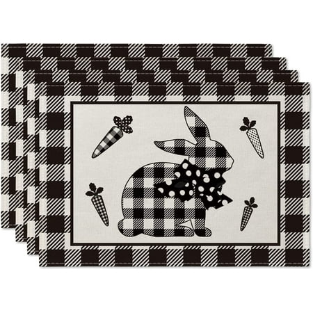 Buffalo Plaid Rabbit Carrots Easter Placemats for Dining Table 12 x 18 Inch Spring Seasonal Holiday Decoration Rustic Vintage Washable Table Mats Set of 4
Buffalo Plaid Rabbit Carrots Easter Placemats for Dining Table 12 x 18 Inch Spring Seasonal Holiday Decoration Rustic Vintage Washable Table Mats Set of 4