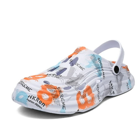Eavide Sandals summer Unisex Slip Resistant Graphic Slipper Casual Flat Shoes Comfort