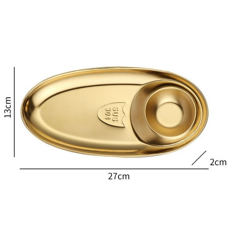 Stainless Steel Sauce Dishes for Kitchen Restaurant Sushi Dipping Bowl Mini Condiment Appetizer Plates with Compartment
