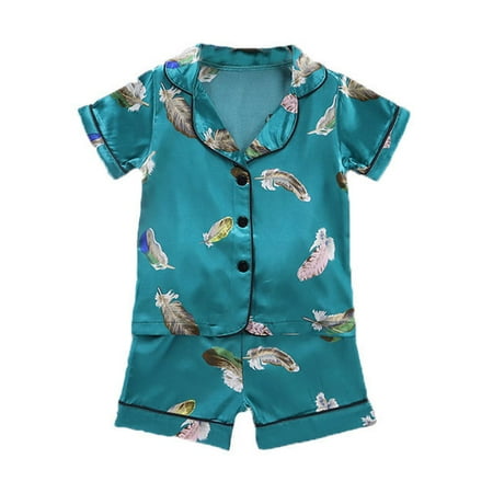 MXIEZI Little Boys Girls Silk Pajamas Outfits Baby Kids Button Short Sleeve Sleepwear for 1-5T Toddler Nightwear Loungewear Clothes Set
MXIEZI Little Boys Girls Silk Pajamas Outfits Baby Kids Button Short Sleeve Sleepwear for 1-5T Toddler Nightwear Loungewear Clothes Set