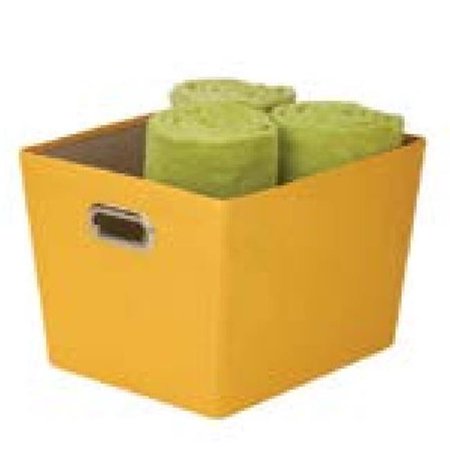 Medium decorative storage bin with handles - Yellow