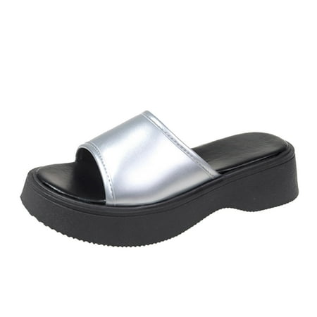 Youmylove Women Slide Slippers Fashion Summer Solid Color Leather Open Toe Thick Sole Beach Slippers Comfort Cozy Leisure Daily Walking
Youmylove Women Slide Slippers Fashion Summer Solid Color Leather Open Toe Thick Sole Beach Slippers Comfort Cozy Leisure Daily Walking