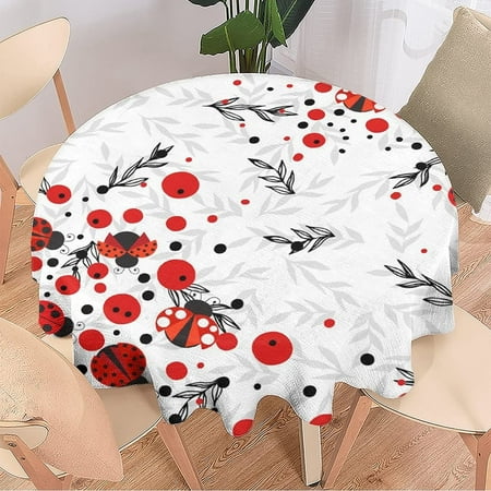 Cartoon Japanese Style Ladybug Round Tablecloth -Cute Red&Black Ladybug Eucalyptus Pattern Design Waterproof Antiwrinkle Tablecloths Parties Kitchen Table Cover 60
Cartoon Japanese Style Ladybug Round Tablecloth -Cute Red&Black Ladybug Eucalyptus Pattern Design Waterproof Antiwrinkle Tablecloths Parties Kitchen Table Cover 60