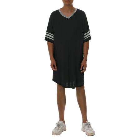 Canis Men s Cotton Nightshirt Robes Summer Short Sleeve Soft V-neck Casual Loose Nightwear Pajamas Male Sleepwear Long Tops
Canis Men s Cotton Nightshirt Robes Summer Short Sleeve Soft V-neck Casual Loose Nightwear Pajamas Male Sleepwear Long Tops
