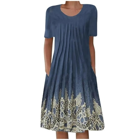 Sweater Dress for Women White Dress Women Fashion Women Summer Printing Causal Round-Neck Short Sleeve Vacation Pockets Dress Maternity Dress Womens Tops Dressy Casual on Clearance Blue XL
Sweater Dress for Women White Dress Women Fashion Women Summer Printing Causal Round-Neck Short Sleeve Vacation Pockets Dress Maternity Dress Womens Tops Dressy Casual on Clearance Blue XL
