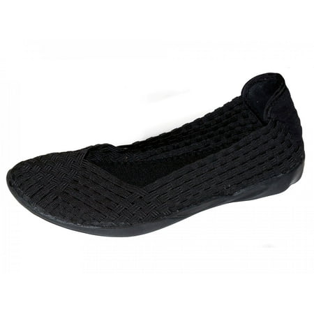 Bernie Mev Women s Catwalk Woven Flats Black 37/US 6.5-7