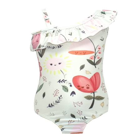 Baby Toddler Girls Lovely Flower Patterned Ruffled-Tier One-Piece Swimsuit One Shoulder Swimwear (Flower/One Shoulder 4-5 Years)
Baby Toddler Girls Lovely Flower Patterned Ruffled-Tier One-Piece Swimsuit One Shoulder Swimwear (Flower/One Shoulder 4-5 Years)