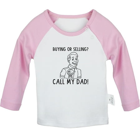 iDzn Buying Or Selling Call My Dad Funny T shirt For Baby Newborn Babies T-shirts Infant Tops 0-24M Kids Graphic Tees Clothing (Long Pink Raglan T-shirt 0-6 Months)
iDzn Buying Or Selling Call My Dad Funny T shirt For Baby Newborn Babies T-shirts Infant Tops 0-24M Kids Graphic Tees Clothing (Long Pink Raglan T-shirt 0-6 Months)