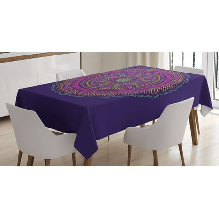 Yoga Tablecloth Ethnic Ornament Mandala Round on Purple Background Bohemian Hippie Mystical Motif Rectangular Table Cover for Dining Room Kitchen 52 X 70 Inches Multicolor by Ambesonne
Yoga Tablecloth Ethnic Ornament Mandala Round on Purple Background Bohemian Hippie Mystical Motif Rectangular Table Cover for Dining Room Kitchen 52 X 70 Inches Multicolor by Ambesonne