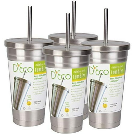 Stainless Steel Tumbler w/ Straw- 4 pack -Hot & Cold Double Wall Insulated Drinking Mug- 16 oz. -Dishwasher Safe & BPA Free-Leak & Spill Proof-Great for travel back to school & college dorm essential
Stainless Steel Tumbler w/ Straw- 4 pack -Hot & Cold Double Wall Insulated Drinking Mug- 16 oz. -Dishwasher Safe & BPA Free-Leak & Spill Proof-Great for travel back to school & college dorm essential