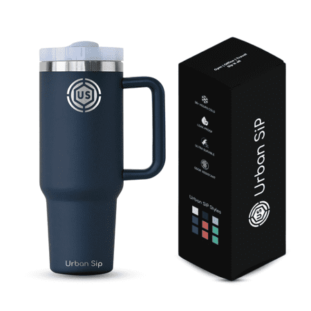 URBAN SIP 40 oz Stainless Steel Insulated Tumbler with Handle & Straw Lid | Double-Wall Vacuum Reusable Travel Mug | Car-Friendly Tumbler for Hot & Cold Drinks
URBAN SIP 40 oz Stainless Steel Insulated Tumbler with Handle & Straw Lid | Double-Wall Vacuum Reusable Travel Mug | Car-Friendly Tumbler for Hot & Cold Drinks