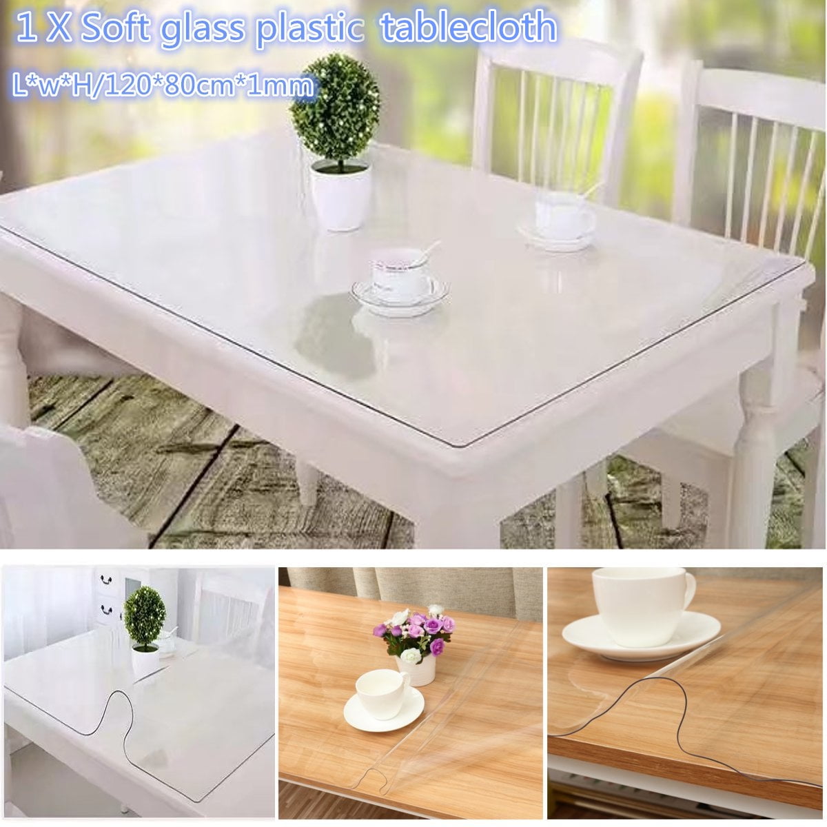 1x PVC Plastique Nappe Table Décor Fête Mariage Anniversaire Rectange 137x183cm