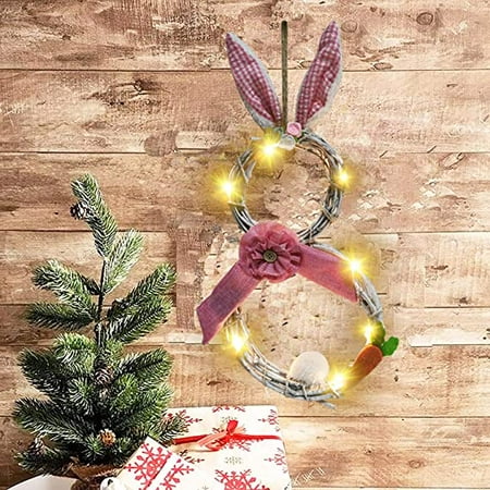 Easter Decorations LED Bunny Wreath for Outdoor Handmade Garland Wreath Pendant Light Up for Front Door Easter Decor(Pink)
Easter Decorations LED Bunny Wreath for Outdoor Handmade Garland Wreath Pendant Light Up for Front Door Easter Decor(Pink)