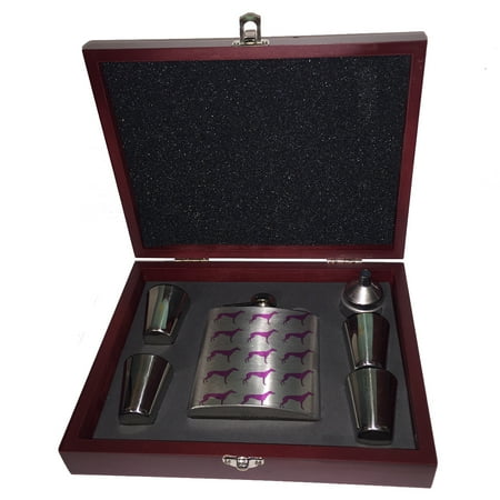 KuzmarK 6 oz. Stainless Steel Flask Set in Rose Wood Presentation Box - Greyhound Pink
KuzmarK 6 oz. Stainless Steel Flask Set in Rose Wood Presentation Box - Greyhound Pink
