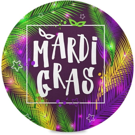 SKYSONIC Mardi Gras Round Placemats for Dining Table Non-Slip Heat-Resistant Polyester Table Mats Set of 1 Washable Table Mats for Kitchen Dining Table Decoration
SKYSONIC Mardi Gras Round Placemats for Dining Table Non-Slip Heat-Resistant Polyester Table Mats Set of 1 Washable Table Mats for Kitchen Dining Table Decoration