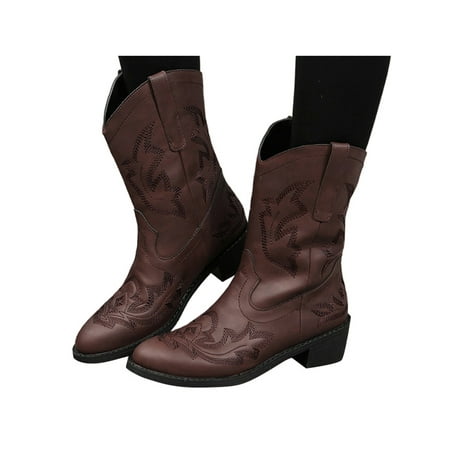 Crocowalk Womens Mid Calf Boot Vintage Western Boots Embroidered Cowgirl Shoes Non-Slip Wide-Calf Ladies Comfort Chunky Heel Coffee 7
Crocowalk Womens Mid Calf Boot Vintage Western Boots Embroidered Cowgirl Shoes Non-Slip Wide-Calf Ladies Comfort Chunky Heel Coffee 7