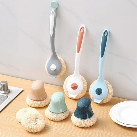 Kitchen Clean Brush Plastic Long Handle Pans Stains Oil Scrubber Wire Ball Cafe Handheld Cleaning Scrub Accessories White
Kitchen Clean Brush Plastic Long Handle Pans Stains Oil Scrubber Wire Ball Cafe Handheld Cleaning Scrub Accessories White