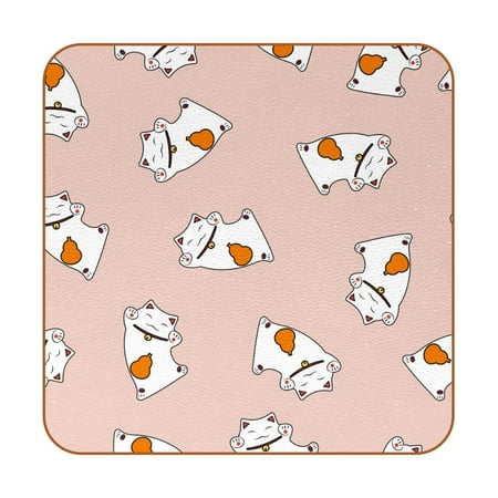 OWNTA Cute Funny Lucky Cats Kitty Pattern Premium 6-Piece Square Coaster Set in Microfiber Leather - Non-Slip & Absorbent Cup Mats
OWNTA Cute Funny Lucky Cats Kitty Pattern Premium 6-Piece Square Coaster Set in Microfiber Leather - Non-Slip & Absorbent Cup Mats