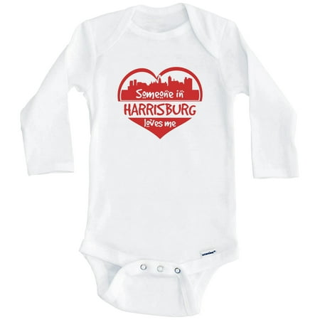 Someone in Harrisburg Loves Me Harrisburg Pennsylvania Skyline Heart One Piece Baby Bodysuit (Long Sleeve) 6-9 Months White
Someone in Harrisburg Loves Me Harrisburg Pennsylvania Skyline Heart One Piece Baby Bodysuit (Long Sleeve) 6-9 Months White