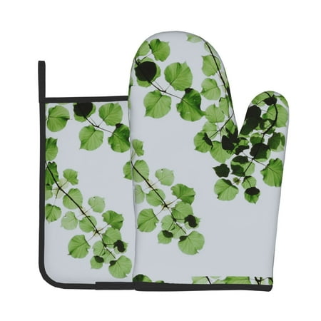 Vsdgher Watercolor Green Leaves Oven Mitts and Pot Holders 2 pcs Set High Heat Resistant Kitchen Oven Glove for Baking and Cooking
Vsdgher Watercolor Green Leaves Oven Mitts and Pot Holders 2 pcs Set High Heat Resistant Kitchen Oven Glove for Baking and Cooking